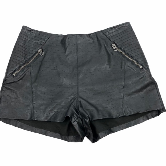 Dolce Vita Pants - Dolce Vita Faux Vegan Leather Moto Shorts Med
